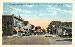 Corner West Walnut Street and South Illinois Avenue, Looking North Postcard