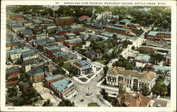 Aeroplane View showing Monument Square Postcard