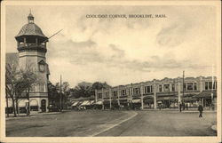 Street View of Coolidge Corner Brookline, MA Postcard Postcard Postcard