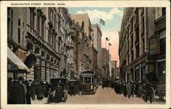 View of Busy Washington Street Boston, MA Postcard Postcard Postcard