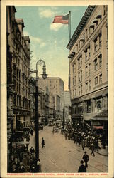 Washington Street, looking North - Adams House on Left Boston, MA Postcard Postcard Postcard