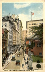 School Street and Parker House Boston, MA Postcard Postcard Postcard