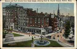 Beacon and Park Streets from State House Boston, MA Postcard Postcard Postcard