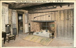 Interior Paul Revere Home Postcard