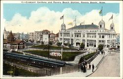 Crescent Gardens and Revere Beach Station Postcard