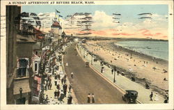 A Sunday Afternoon at Revere Beach Massachusetts Postcard Postcard Postcard