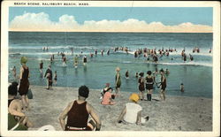 Beach Scene Salisbury Beach, MA Postcard Postcard Postcard