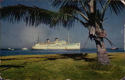 Greeting a Liner Postcard