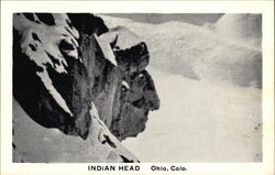 Indian Head - Rock Formation in the Snow Postcard