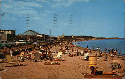 Panoramic View of Beach showing famous Paragon Park in Background Postcard