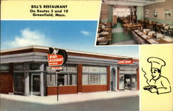 Bill's Restaurant Greenfield, MA Postcard Postcard Postcard