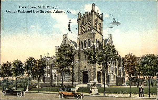 Park Street ME Church, Corner Park and Lee Streets Atlanta, GA Postcard