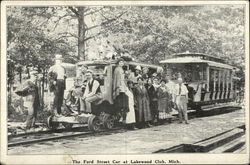 Riders Aboard The Ford Street Car Postcard