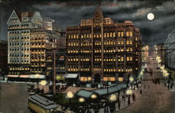 Pioneer Square at Night Seattle, WA Postcard Postcard Postcard