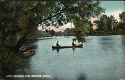 Canoe on Little Arkansas River Postcard