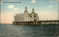 Water View of The Pier Revere Beach, MA Postcard Postcard Postcard