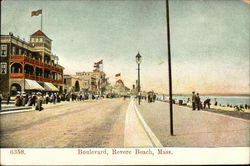 Busy Boulevard along the Shore Postcard