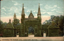 Entrance to Forest Hill Cemetery Boston, MA Postcard Postcard Postcard