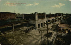 Bird's Eye View of Forest Hills Elevated Station Postcard