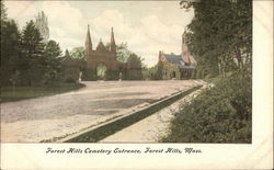 Entrance to Forest Hills Cemetery Massachusetts Postcard Postcard Postcard