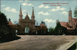 Entrance to Forest Hills Cemetery Postcard