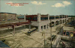 Forest Hills Elevated Station Postcard