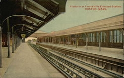 Platform at Forest Hills Elevated Station Boston, MA Postcard Postcard Postcard