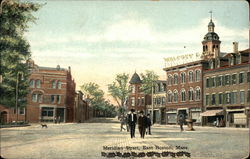 Pedestrians on Meridian Street Postcard