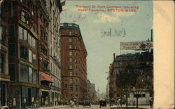 Tremont Street from Common, Showing Hotel Touraine Boston, MA Postcard Postcard Postcard