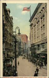 Washington Street, Looking North. Adams House on Left Postcard