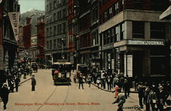 Newspaper Row, Washington Street Boston, MA Postcard Postcard Postcard