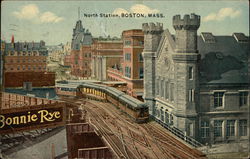 Bird's Eye View of North Station Boston, MA Postcard Postcard Postcard