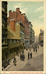 North Square, Paul Revere House on Left Boston, MA Postcard Postcard Postcard