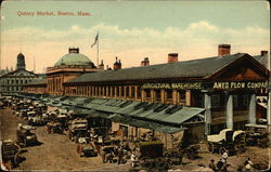 Bird's Eye View of Busy Quincy Market Boston, MA Postcard Postcard Postcard