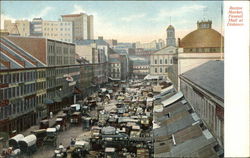 Boston Market, Faneuil Hall in Distance Massachusetts Postcard Postcard Postcard