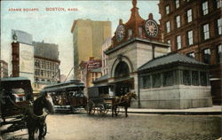 Carriages in Adams Square Boston, MA Postcard Postcard Postcard