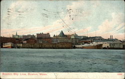 Water View of Boston Sky Line Postcard