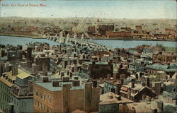 Bird's Eye View of City Boston, MA Postcard Postcard Postcard