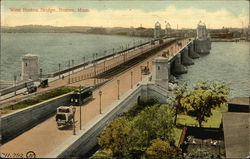 Bird's Eye View of West Boston Bridge Massachusetts Postcard Postcard Postcard