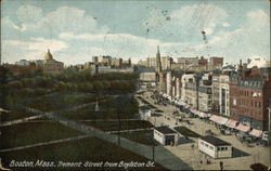 Bird's Eye View of Tremont Street from Boylston Street Postcard