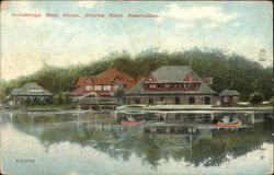 Norumbega Boat House, Charles River Reservation Boston, MA Postcard Postcard Postcard