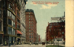 Tremont Street from Common, Showing Hotel Touraine Postcard