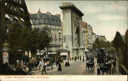 Paris, Boulevard et Porte Saint-Denis Postcard