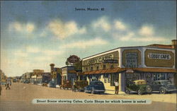 Street Scene Showing Cafes, Curio Shops for Which Juarez is Noted Mexico Postcard Postcard