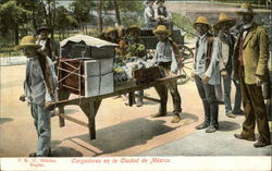 Porters with Hand Cart Postcard