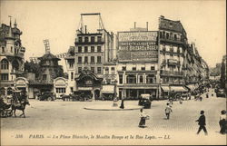 View of La Place Blanche, le Moulin Rouge et la Rue Lepic Paris, France Postcard Postcard