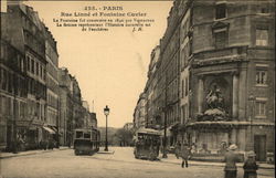 Rue Linne et Fontaine Cuvier Paris, France Postcard Postcard