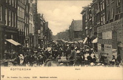 Crowded Scene at Rotterdam Market (Markt) Postcard