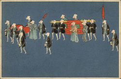 Mice in Japanese Guard In Procession Postcard