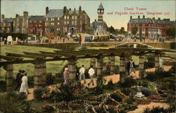 Clock Tower and Pagoda Gardens Skegness, Scotland Postcard Postcard